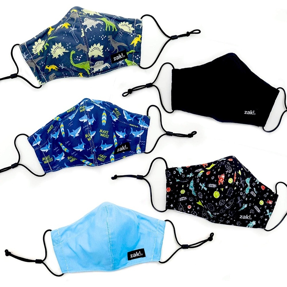 5 pack Kids Reusable Cloth Face Mask Set Machine Washable, Kids Masks